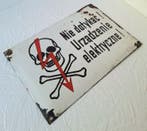 Elektrisch gevaar - Emaille bord - Metaal, Antiek en Kunst