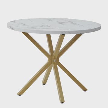 Moderne Ronde Eettafel 100cm met Marmerlook - Luxe en Stijlv, Verzenden, Nieuw