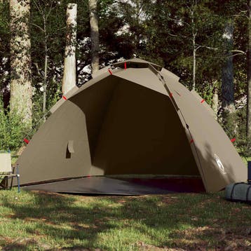 vidaXL Tent 4-persoons snelontgrendeling bruin, Verzenden, Nieuw, Tot en met 2