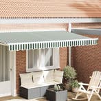vidaXL Vervangende markies volant Groen en Wit 4 m Polyester, Tuin en Terras, Zonneschermen, Verzenden, Nieuw