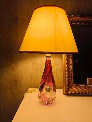Val Saint Lambert - René Delvenne - Tafellamp - Kristal -, Antiek en Kunst, Antiek | Lampen