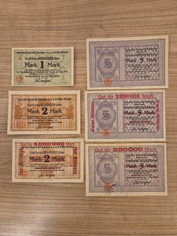 Duitsland. - 6 banknotes 1918–1923 – van der Zypen &