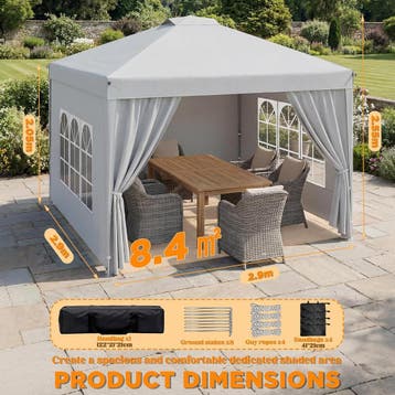Partytent - Opvouwbaar - 3x3 m - Paviljoen - Easy up - Wit -, Tuin en Terras, Verzenden, Zo goed als nieuw