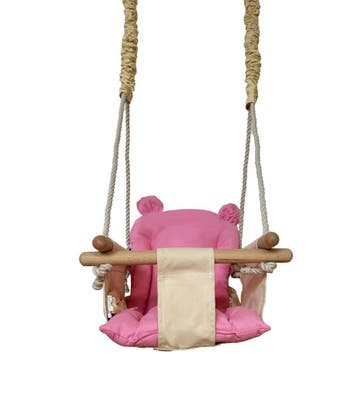 Baby Schommelstoel Katoen | Creme/Roze | Nieuw | Scherpe..., Ophalen of Verzenden, Nieuw, Hangstoel, Stoelverkleiner