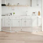 vidaXL Hondenhek inklapbaar met deur 4 panelen 320 cm, Verzenden, Nieuw