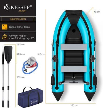 Rubberboot - 3,2m - Met roeispanen - 4 Personen - Blauw, Ophalen, Nieuw