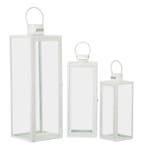 LANTAARN WIT SET 3 STUKS CM 22X22X66-18X18X49,5-14X14X39, Ophalen of Verzenden, Nieuw