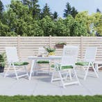 vidaXL Stoelkussens 4 st bladpatroon 40x40x7 cm stof, Huis en Inrichting, Woonaccessoires | Kussens, Verzenden, Nieuw, Groen