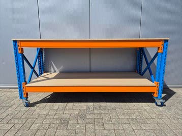 Werkbank Werktafel Tafel Inpaktafel (Eventueel met Wielen), Ophalen of Verzenden, Gebruikt, 170 cm of meer