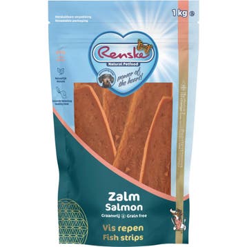 Renske Hondensnack Gezonde Beloning Vlees Strip Zalm 1 kg, Verzenden, Hond