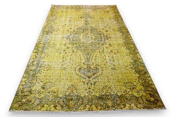 Geel vintage - Vloerkleed - 255 cm - 160 cm - met, Nieuw