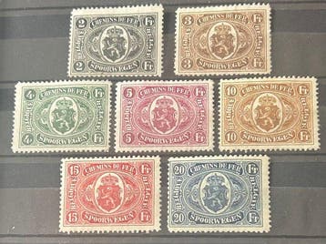 België 1921 - Rijkswapen in ovaal met twee gevleugelde, Gestempeld