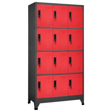 vidaXL Lockerkast 90x45x180 cm staal antracietkleurig en, Verzenden, Nieuw