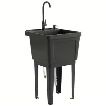 Draagbare Camping Wastafel Met Zeepdispenser, Kraan, Inlaat-, Verzenden, Nieuw