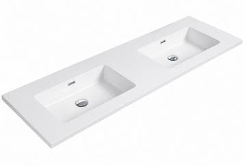 Badplaats Wastafel Angela 160 x 48 cm - Wit - Wasbak, Verzenden, Nieuw
