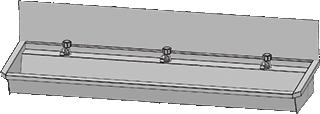 RVS 304 Wastrog met 3 kranen | 180x19,7x47,4 cm, Zakelijke goederen, Verzenden, Nieuw in verpakking