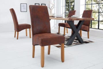 Edele stoel CASA vintage bruine massief houten poten in, Huis en Inrichting, Ophalen of Verzenden, Nieuw