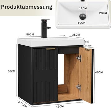 Wastafelkast - Wastafelmeubel - Wastafelonderkast - 49 cm -, Verzenden, Zo goed als nieuw