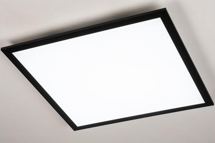 Rietveld Plafondlampen - Zwart - Kunststof, Metaal, Huis en Inrichting, Lampen | Plafondlampen, Verzenden