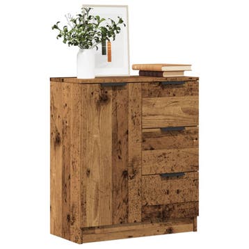 vidaXL Dressoir 60x30x70 cm bewerkt hout oud houtkleurig, Huis en Inrichting, Kasten | Dressoirs, Verzenden, Nieuw, 50 tot 100 cm