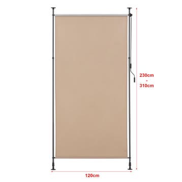 [pro.tec] Rolgordijn voor buiten Cimarra 120x270 cm zandkleu, Verzenden, Nieuw