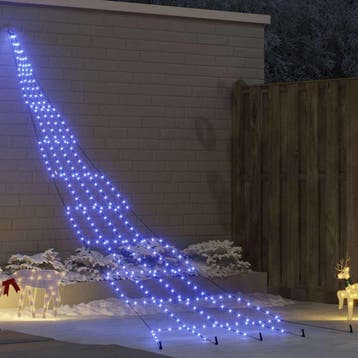 vidaXL LED Kerstboom met Grondspiesjes Blauw 511 cm Metaal, Verzenden, Nieuw