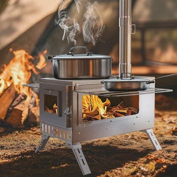 UNHO Houtkachel Tentkachel - Draagbaar & Compact met 6 RVS R, Verzenden, Nieuw