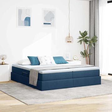 vidaXL Opbergbed met matras met matras Blauw 180 x 200 cm, Verzenden, Nieuw, Blauw