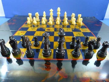 jeu déchecs Avec échiquier en laque de chine King 83 mm -
