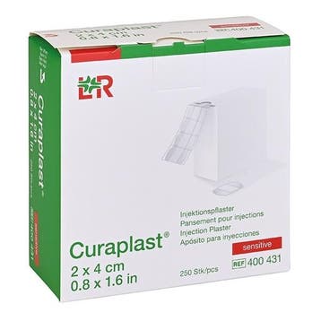 Injectiepleister Curaplast sensitive 2x4cm 250 stuks, Verzenden, Nieuw