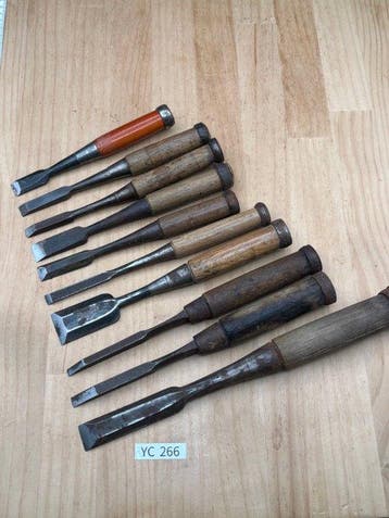 Japanse houtbewerkingsbeitels – set Japan YC266 Beitel - 0, Antiek en Kunst