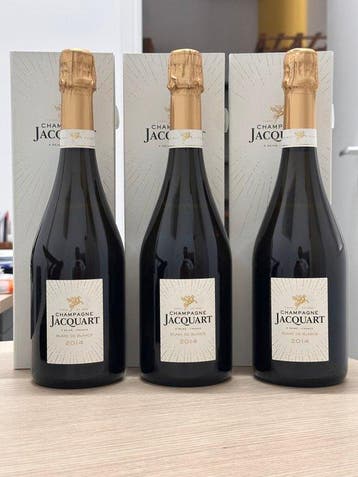 2014 Jacquart, 3 x Champagne Jacquart Blanc de Blancs - Gift, Nieuw