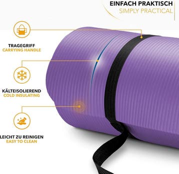 Yogamat - Fitness mat - Sportmat - Yoga mat extra dik - Lila, Verzenden, Zo goed als nieuw