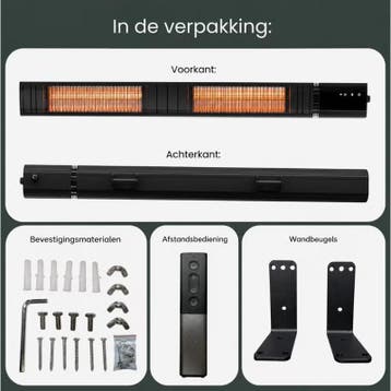 Infrarood Terrasverwarmer 3000W | WiFi en App, Ophalen of Verzenden, Nieuw, Elektrisch, Wand