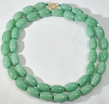 Natural green aventurine - 90cm - lock 925 Silver -