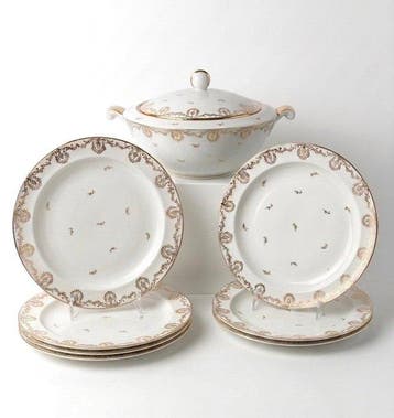 Tafelservies (8) - Porselein - Limoges – Delinieres & C.