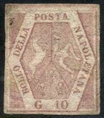Italiaanse oude staten - Napels 1858 - 10 roze, Postzegels en Munten, Postzegels | Europa | Italië, Gestempeld
