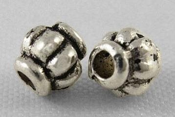 20 x Metalen kralen 4 x 4 mm – gat 1 mm – antiek zilverk, Ophalen of Verzenden, Nieuw, Kraal