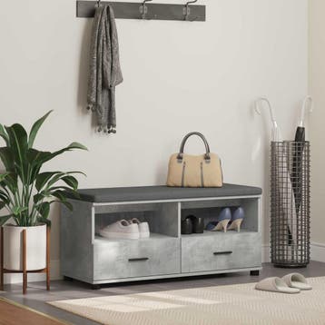 vidaXL Halbank Beton Grijs 100 x 38 x 46 cm, Verzenden, Nieuw