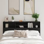vidaXL Hoofdeinde kas Zwart Eiken 180 x 19 x 103,5 cm, Verzenden, Nieuw, Zwart, Hout