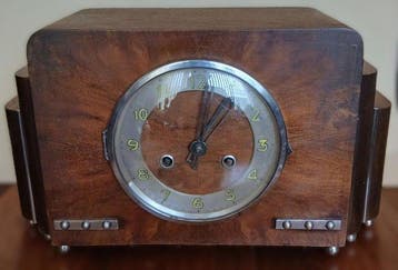 pendule - Art Deco Hout, Glas, Chroom - 1920-1930 -