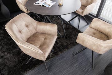 Design stoel LOFT champagne fluweel draaibaar metalen frame, Huis en Inrichting, Ophalen of Verzenden, Nieuw