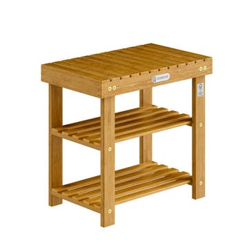 Schoenenrek 2in1 acaciahout FSC®-gecertificeerd 50x33x46cm, Huis en Inrichting, Verzenden, Nieuw