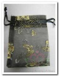 Cadeauzakje giftbag Organza Golden Butterfly Black 7x9 cm, Ophalen of Verzenden, Nieuw