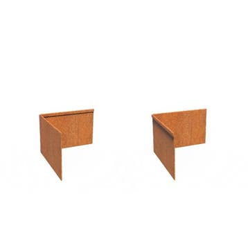 Cortenstaal kantopsluiting geplet 90° hoek 30x30x0,3x20cm, Overige materialen, Nieuw, Minder dan 25 cm, Border