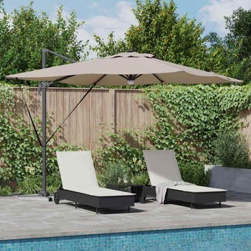 vidaXL Roma Parasol 286 x 284 x 270 cm Aluminium en, Verzenden, Nieuw, 2 tot 3 meter