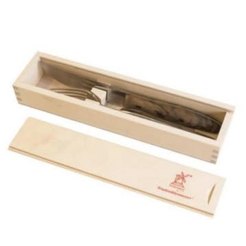 Robert Herder Etui van Berkenhout, Wit Geolied met 2 Sleu..., Ophalen of Verzenden, Nieuw, Hout, Los bestek