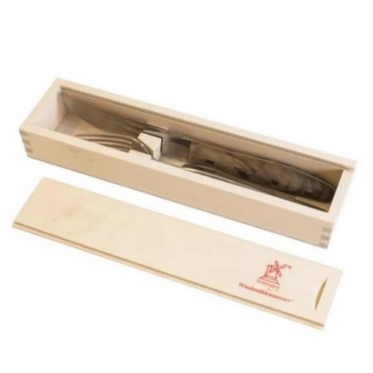 Robert Herder Etui van Berkenhout, Wit Geolied met 2 Sleu..., Huis en Inrichting, Keuken | Bestek, Los bestek, Nieuw, Hout, Ophalen of Verzenden