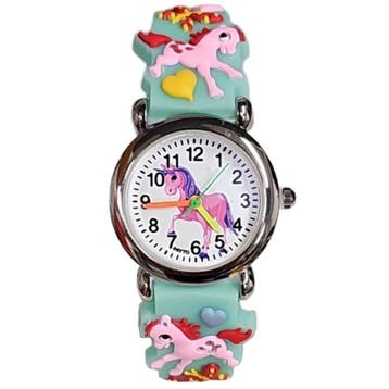 Fako - Kinderhorloge - 3D - Eenhoorn Sunshine – Mintgroen, Verzenden, Nieuw