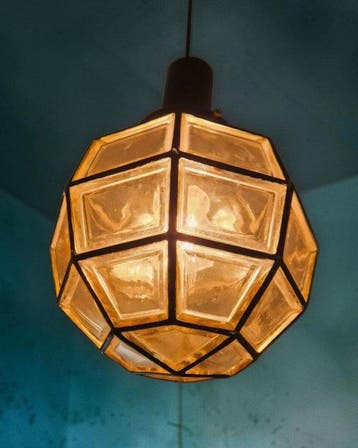 Limburg Glashütte - Gekooide hanglamp - Glas-in-lood